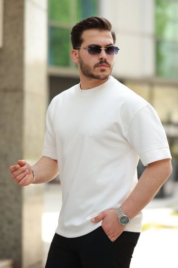 Erkek Basic Oversize Double Face Kumaş Kısa Kollu Tshirt resmi